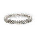 Fashion ladies silver crystal bracelet,platinum chain bracelets for women